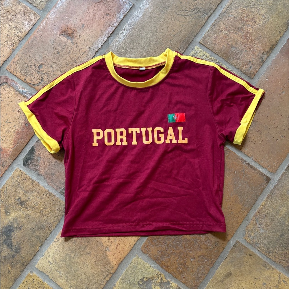 Vintage Portugal soccer baby tee